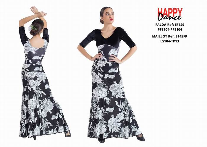 Tenue flamenca pour femmes par Happy Dance. Ref. EF129PFE104PFE104-3145FPLS104TP13
